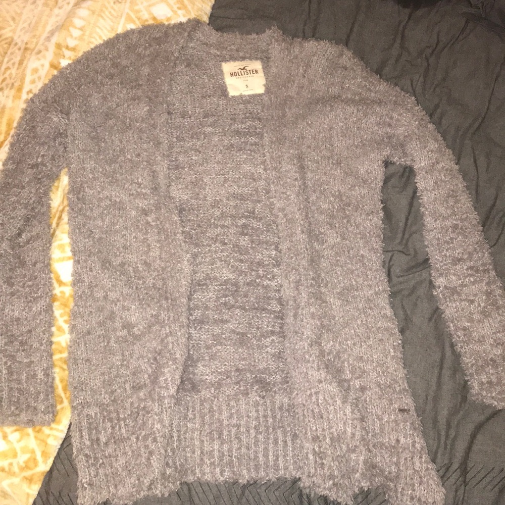 Hollister Fuzzy Grey Cardigan